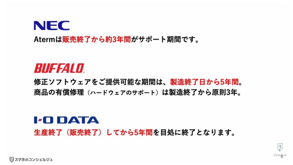 Wi-Fiの寿命と無料診断:主要メーカーのサポート期間