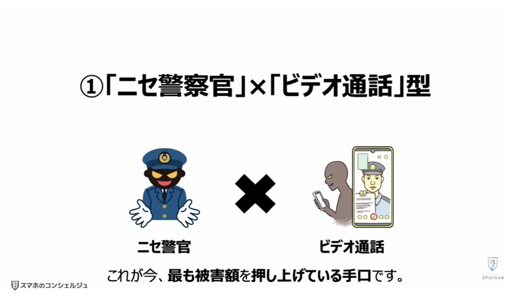 被害急増中の複合型詐欺とは:①「ニセ警察官」×「ビデオ通話」型