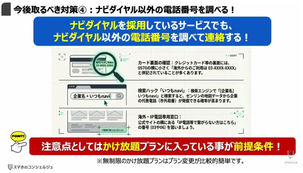 評判が悪い「ナビダイヤル」とは:今後取るべき対策④:ナビダイヤル以外の電話番号を調べる!