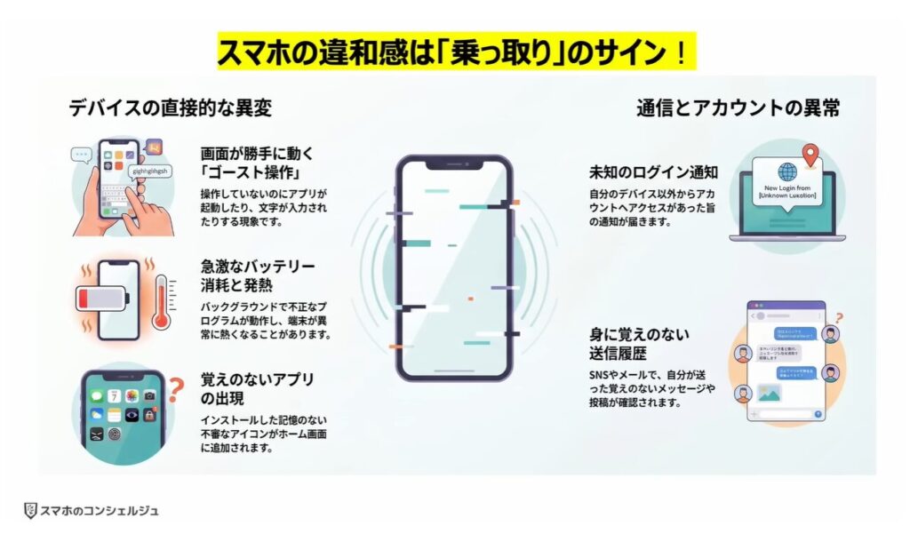 乗っ取りのサインと対処方法