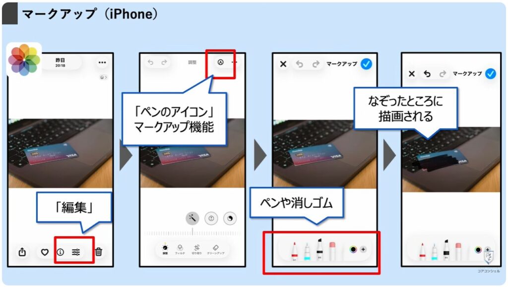 気になる写真やスクリーンショットに「ぼかし」を入れる方法：iPhoneでの「マークアップ」方法