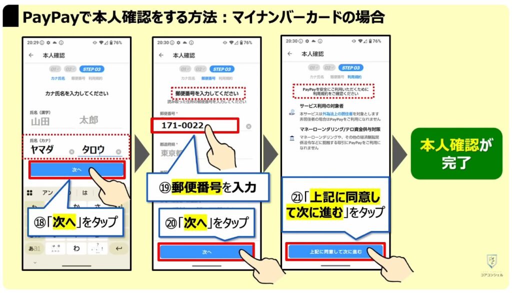 PayPayの還元ゼロ！本人確認必須：PayPayステップとは：PayPayで「本人確認」をする方法：マイナンバーカードの場合