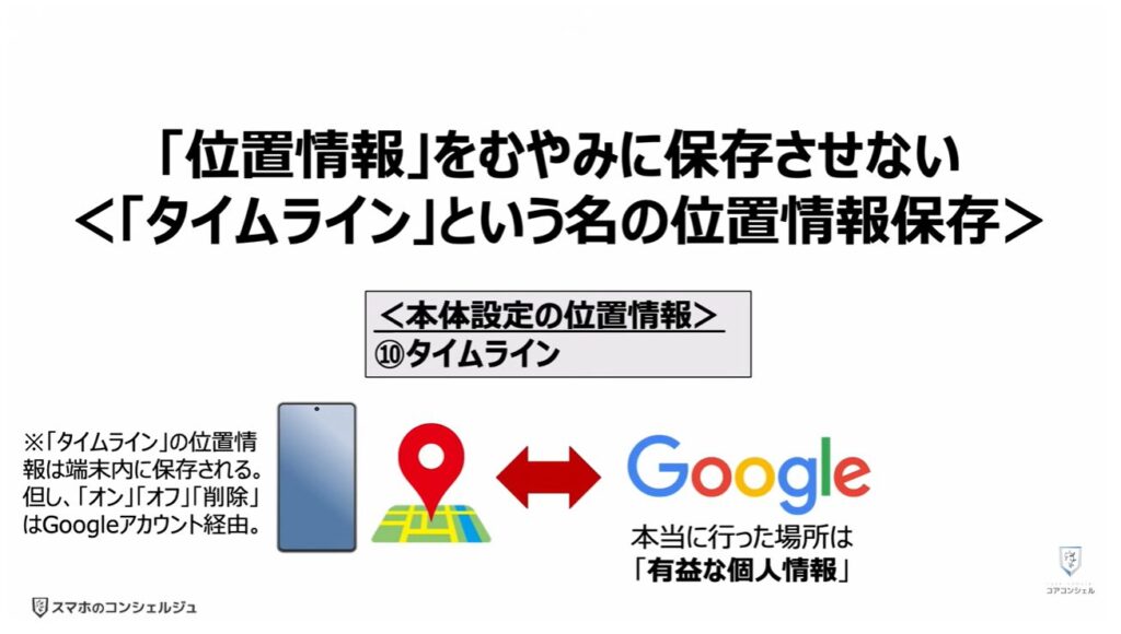 「オフ」にすべき設定：「位置情報」をむやみに保存させない