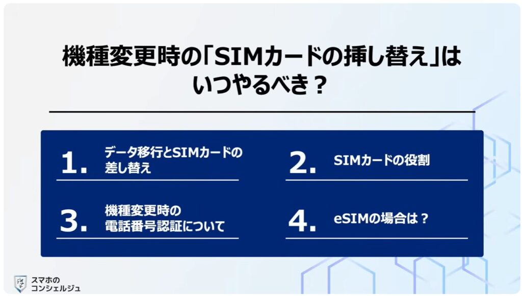機種変更時の「SIM入れ替え」