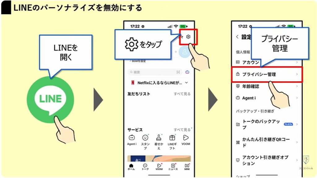 追跡広告の仕組みとオフにする方法：LINEのパーソナライズを無効にする