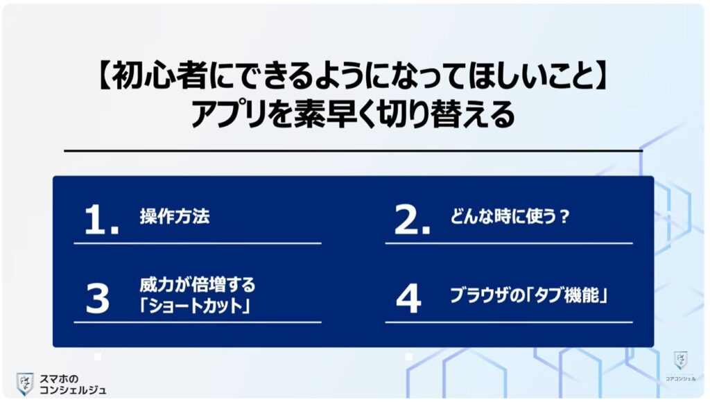 アプリの切り替え