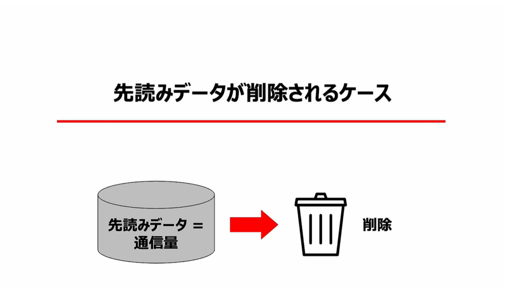 通信量が倍増！正しい対処方法とは：「先読みデータ」が削除されるケース