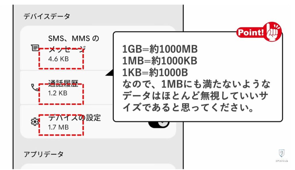 Androidのバックアップに関する重要なルールが変更:「その他のデバイスデータ」ページの操作