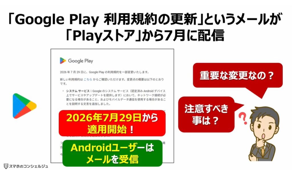 「Google Playストア」の規約変更