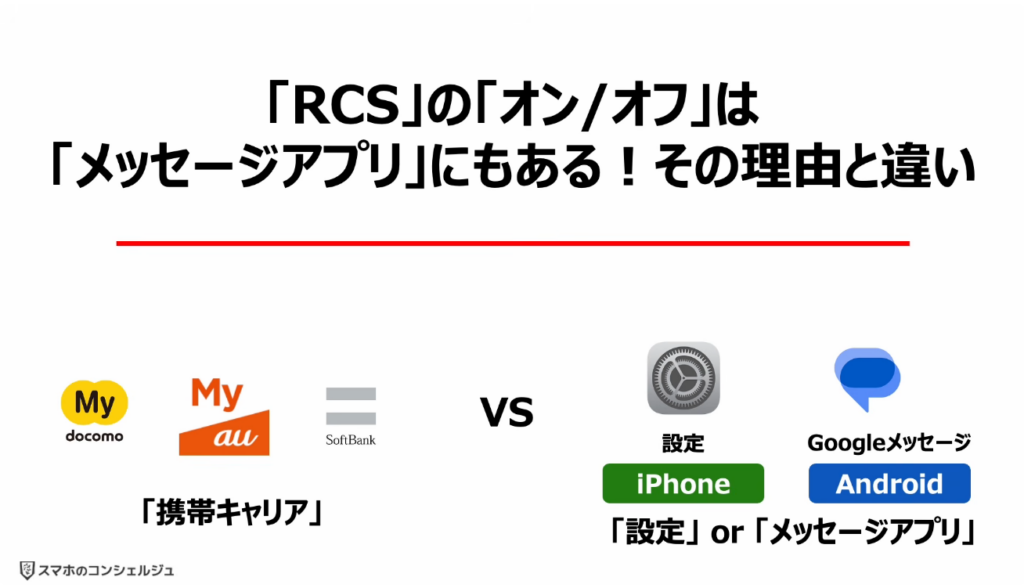 「携帯キャリアのRCS」は拒否すべき？：「RCS」の「オン/オフ」は「メッセージアプリ」にもある！その理由と違い