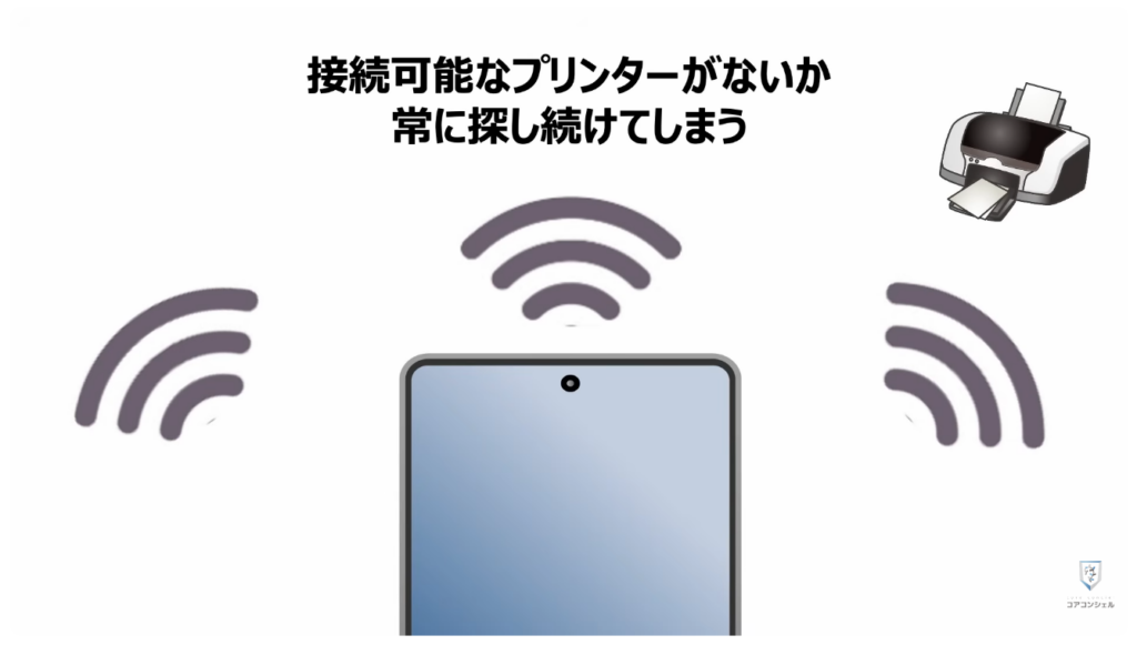 スマホの安全・快適設定：プリンターの検索をオフ