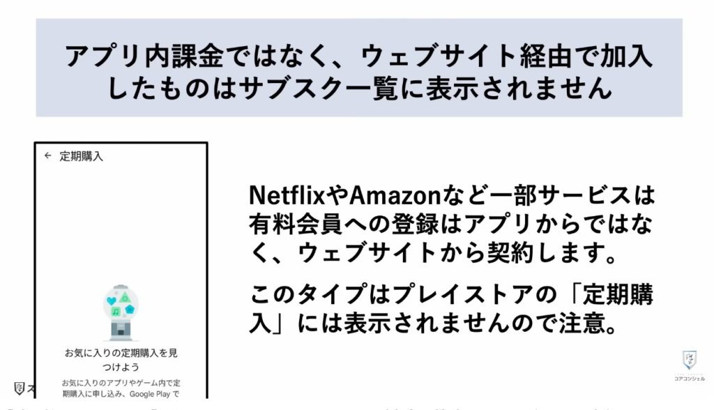 スマホの安全・快適設定：サブスクリプションの加入状況のチェック