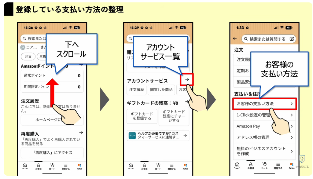 Amazonの今すぐ見直すべき設定：登録している支払い方法の整理