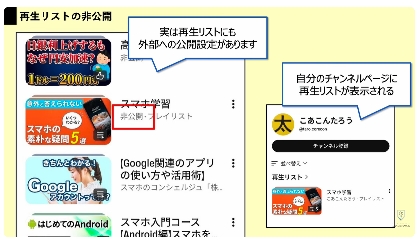 YouTubeの最初に確認すべき設定9選:再生リストの公開設定