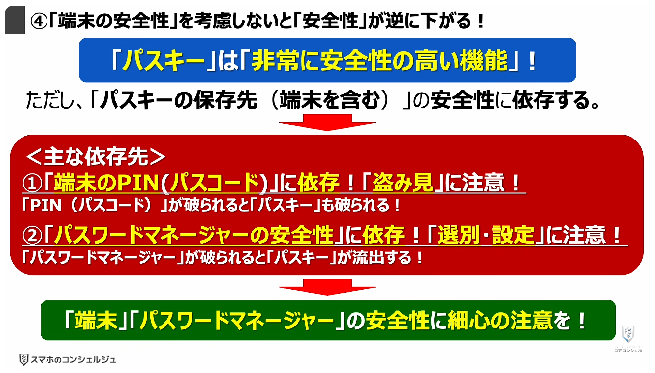 パスキーのやってはいけない4つの事：④「端末の安全性」を考慮しないと「安全性」が逆に下がる！