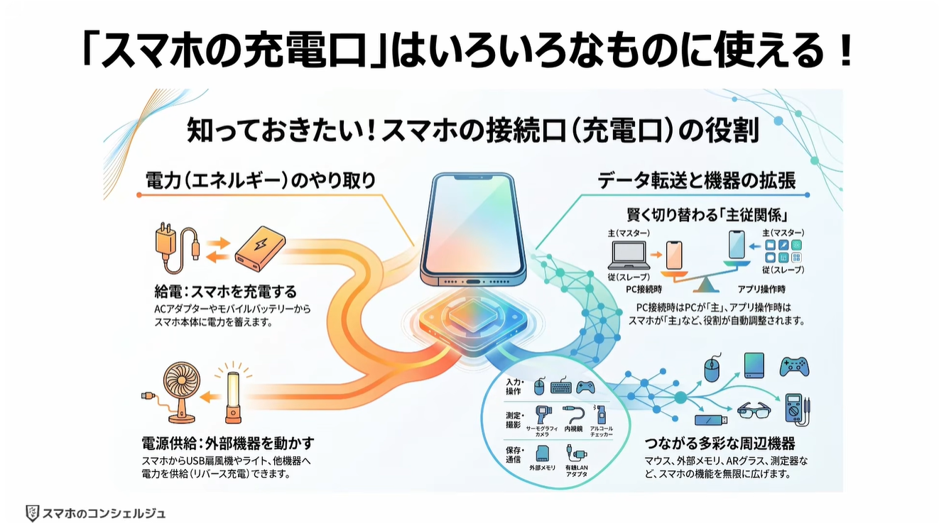 スマホの充電口の使い方