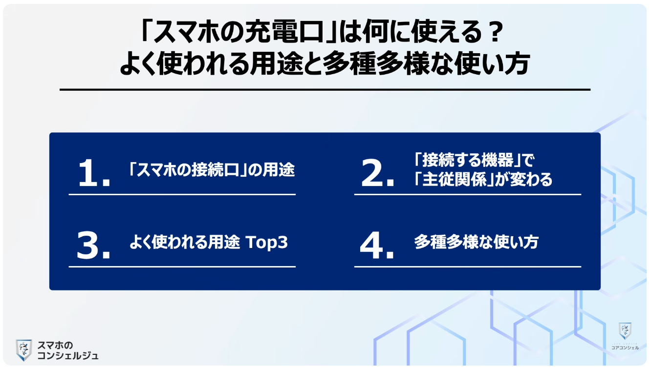 スマホの充電口の使い方