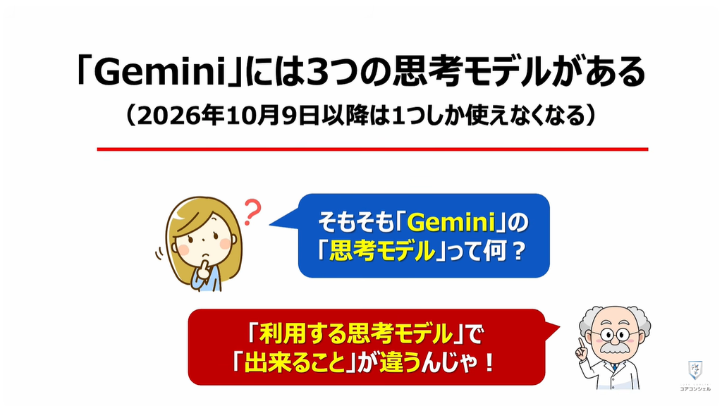 Geminiが無料で使えなくなる！：「Gemini」には3つの思考モデルがある