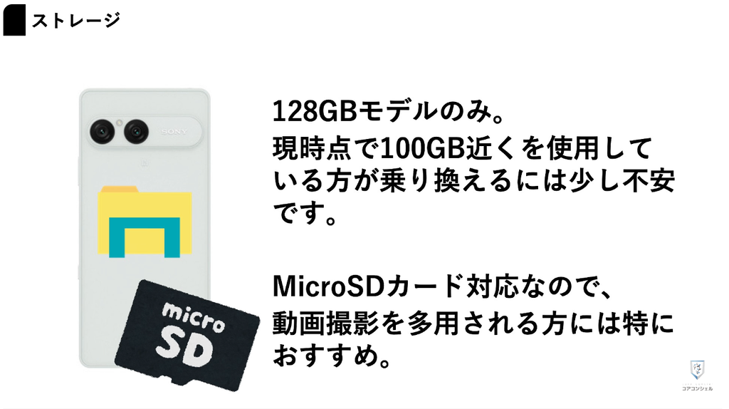 Xperia10Ⅷ（ソニー）：ストレージ容量、外部ストレージ